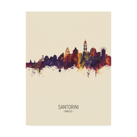 Trademark Fine Art Michael Tompsett 'Santorini Skyline Portrait III' Canvas Art, 18x24 MT02975-C1824GG